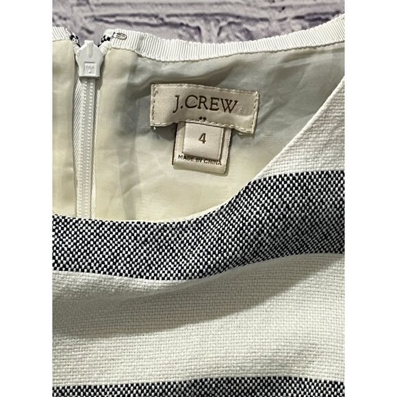 J. Crew Striped Basketweave Dress - Women's SIZE 4 - Picture 6 of 8